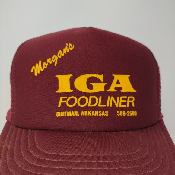 Vintage IGA Foodliner Trucker Hat Mesh Back Snapback Arkansas Red OSFA - Picture 4 of 13